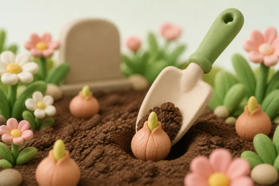 Bollen planten op het graf: stap voor stap